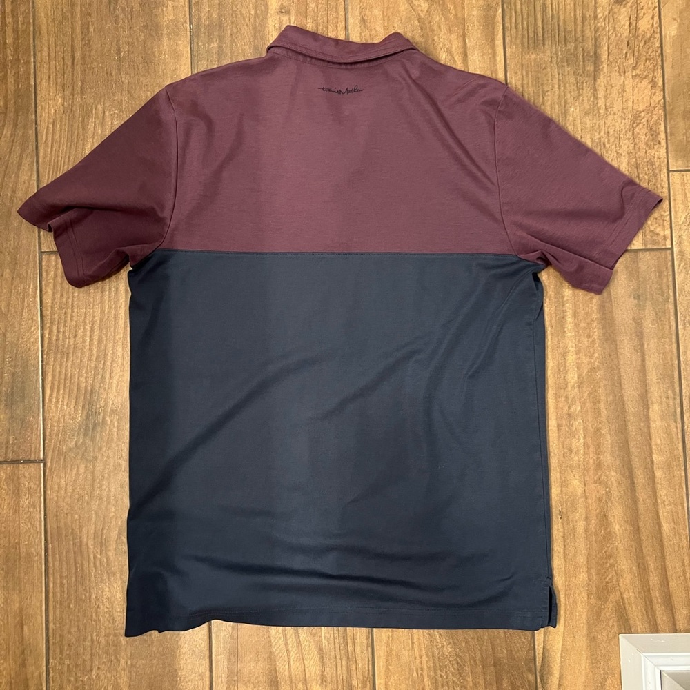 TravisMathew Two-Tone Burgundy and Navy Polo - Picture 2 of 3
